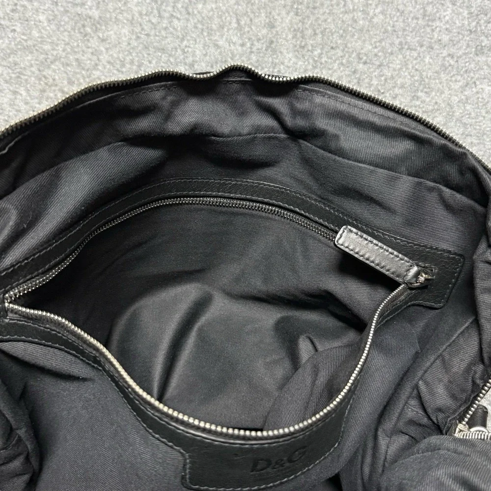 Dolce & Gabbana Briefcase Black Crinkle Leather Document Mens Business Bag